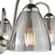 Dar-GLY5438 - Glynis - Nickel 5 Light Semi Flush with Smoked Ribbed Glass