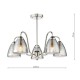 Dar-GLY5438 - Glynis - Nickel 5 Light Semi Flush with Smoked Ribbed Glass