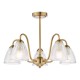 Dar-GLY5463 - Glynis - Antique Bronze 5 Light Semi Flush with Ribbed Glass