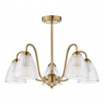 Glynis - Antique Bronze 5 Light Semi Flush with Ribbed Glass Glynis - Antique Bronze 5 Light Semi Flush with Ribbed Glass