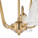 Dar-GLY5463 - Glynis - Antique Bronze 5 Light Semi Flush with Ribbed Glass