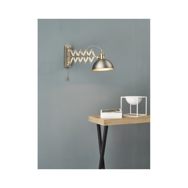 - Governor - Antique Chrome & Antique Brass Wall Lamp Dar-GOV0761E - Governor - Antique Chrome & Antique Brass Wall Lamp