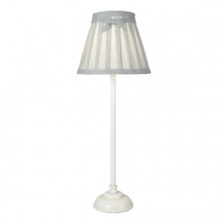 Grace - Antique White Table Lamp with Grey Linen Shade Grace - Antique White Table Lamp with Grey Linen Shade