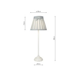Grace - Antique White Table Lamp with Grey Linen Shade Grace - Antique White Table Lamp with Grey Linen Shade