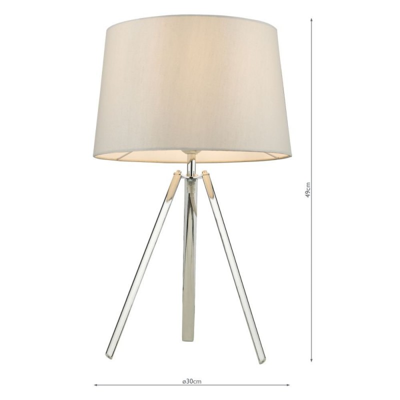 Table & Floor Lamp - Griffith - Polished Chrome Tripod Table Lamp Dar-GRI4239 - Griffith - Polished Chrome Tripod Table Lamp