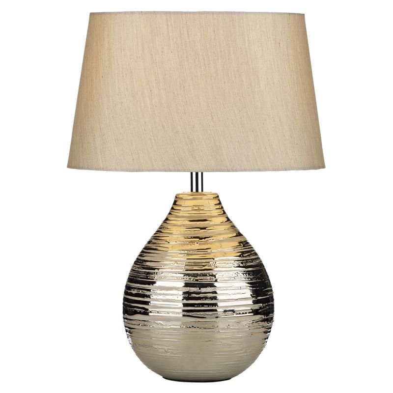 Table & Floor Lamp - Gustav - Small Silver Textured Ceramic Table Lamp Dar-GUS4032 - Gustav - Small Silver Textured Ceramic Table Lamp