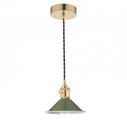 Hadano - Natural Brass Small Pendant with Olive Green Shade Hadano - Natural Brass Small Pendant with Olive Green Shade