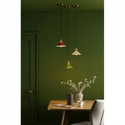 Hadano - Natural Brass Small Pendant with Olive Green Shade Hadano - Natural Brass Small Pendant with Olive Green Shade
