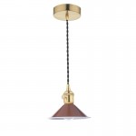 Hadano - Natural Brass Small Pendant with Red Gloss Shade Hadano - Natural Brass Small Pendant with Red Gloss Shade