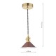 Dar_Vol3-HAD0140-08 - Hadano - Natural Brass Small Pendant with Red Gloss Shade