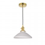 Hadano - Brass Small Pendant with White Ceramic Shade Hadano - Brass Small Pendant with White Ceramic Shade