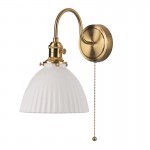 Hadano - Brass Wall Lamp with White Ceramic Shade Hadano - Brass Wall Lamp with White Ceramic Shade