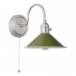 Hadano - Antique Chrome Wall Lamp with Olive Green Shade Hadano - Antique Chrome Wall Lamp with Olive Green Shade