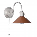 Hadano - Antique Chrome Wall Lamp with Umber Shade Hadano - Antique Chrome Wall Lamp with Umber Shade