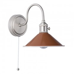 Hadano - Antique Chrome Wall Lamp with Umber Shade Hadano - Antique Chrome Wall Lamp with Umber Shade