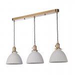 Hadano - Brass 3 Light over Island Fitting with White Ceramic Shades Hadano - Brass 3 Light over Island Fitting with White Ceramic Shades