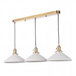 Hadano - Brass 3 Light over Island Fitting with White Ceramic Shades Hadano - Brass 3 Light over Island Fitting with White Ceramic Shades