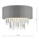 Dar-HAL5439 - Halle - Grey Fabric with Crystal 4 Light Ceiling Lamp