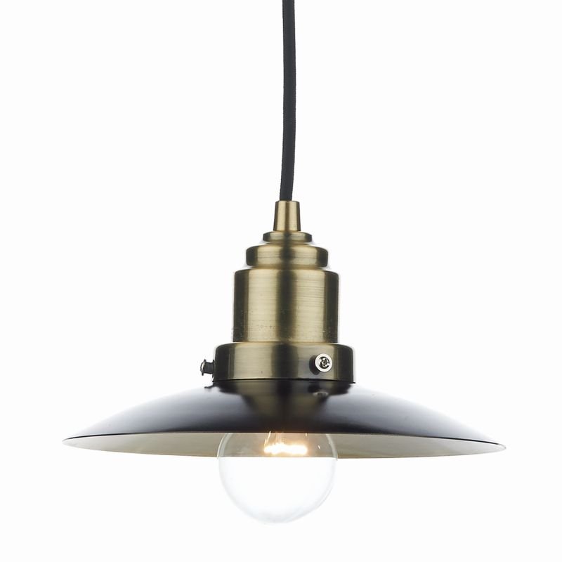 Dar-HAN0354 - Hannover - Black with Antique Brass 3 Light over Island Fitting