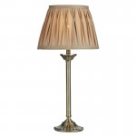 Hatton - Antique Brass Table Lamp with Grey Gold Shade