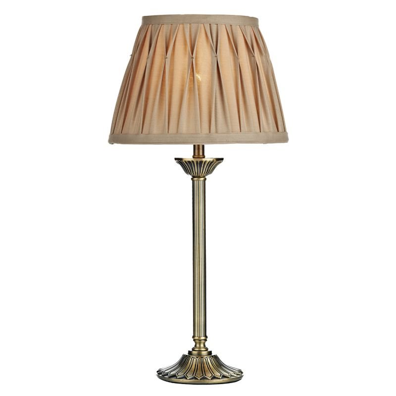 Wisebuys-HAT4275 - Hatton - Grey Gold Shade & Antique Brass Table Lamp