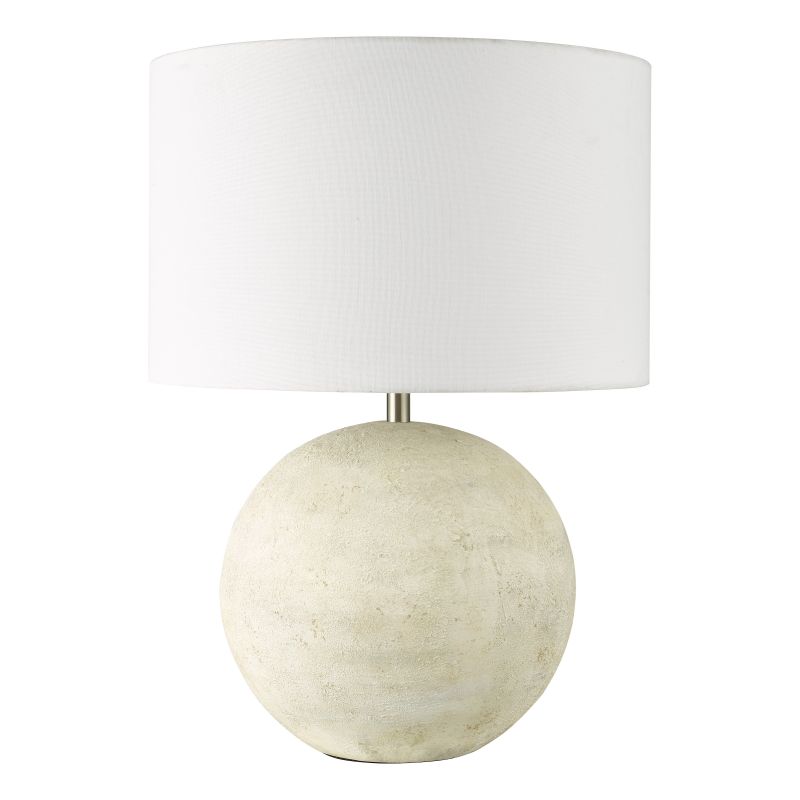 Dar-HAV4229 - Havana - Natural Stone Effect Table Lamp with White Linen Shade