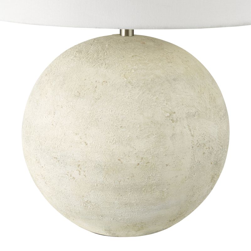 Dar-HAV4229 - Havana - Natural Stone Effect Table Lamp with White Linen Shade