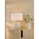 Dar-HAV4229 - Havana - Natural Stone Effect Table Lamp with White Linen Shade