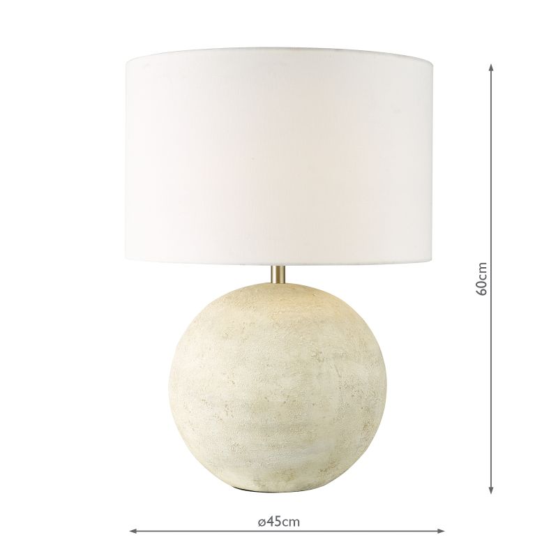 Dar-HAV4229 - Havana - Natural Stone Effect Table Lamp with White Linen Shade