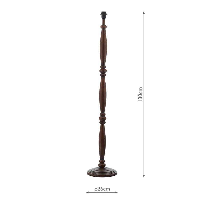 Dar-HAY4947 - Hayward - Base Only - Dark Wood Floor Lamp