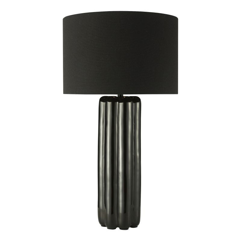 Dar-HEB4222 - Hebron - Black Ceramic Table Lamp with Black Linen Shade
