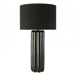 Hebron - Black Ceramic Table Lamp with Black Linen Shade