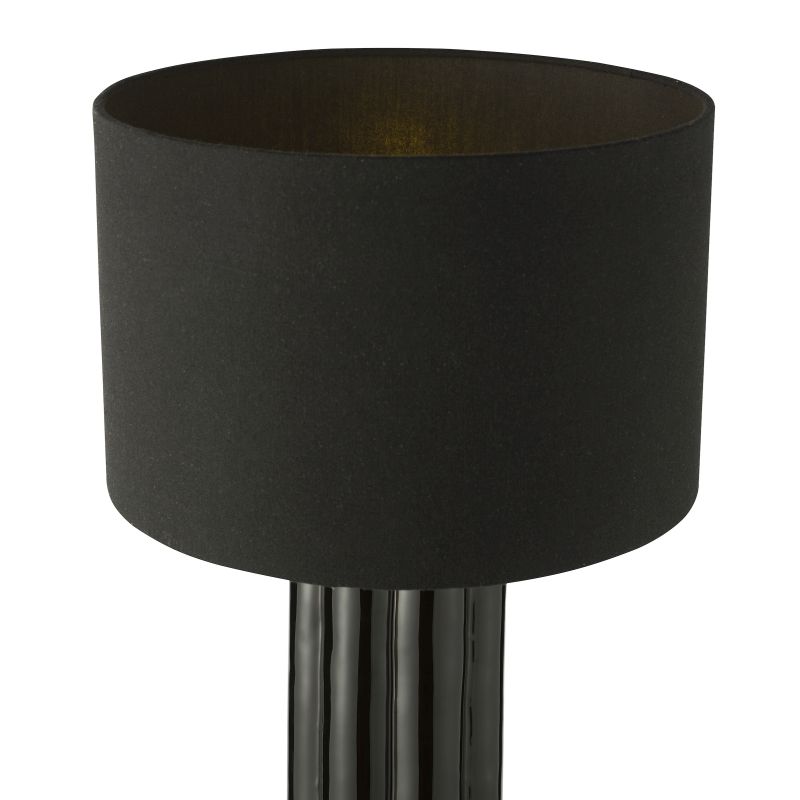 Dar-HEB4222 - Hebron - Black Ceramic Table Lamp with Black Linen Shade