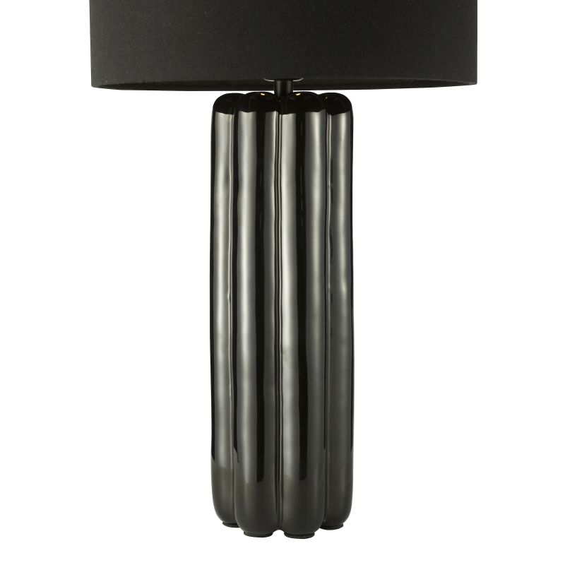 Dar-HEB4222 - Hebron - Black Ceramic Table Lamp with Black Linen Shade