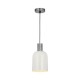 Ceiling Lights - Hester - Ivory Gloss with Chrome Single Hanging Pendant Dar-HES0133 - Hester - Ivory Gloss with Chrome Single Hanging Pendant