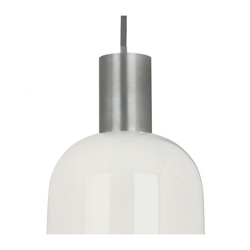 Ceiling Lights - Hester - Ivory Gloss with Chrome Single Hanging Pendant Dar-HES0133 - Hester - Ivory Gloss with Chrome Single Hanging Pendant