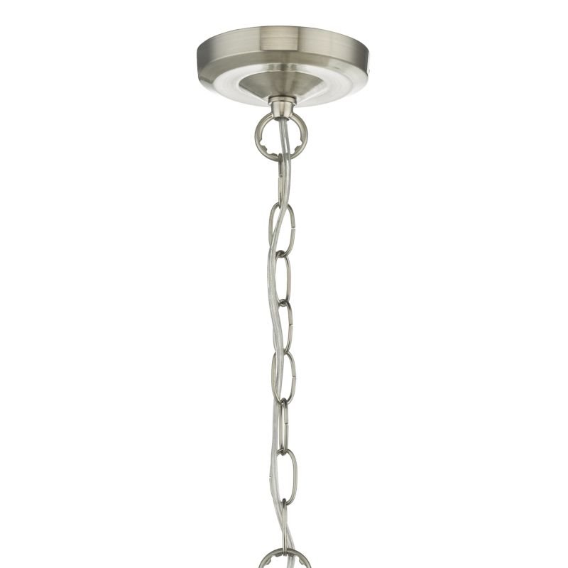 Ceiling Lights - Hodges - Textured Clear Glass and Satin Nickel Pendant Dar-HOD0146 - Hodges - Textured Clear Glass and Satin Nickel Pendant