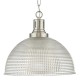 Ceiling Lights - Hodges - Textured Clear Glass and Satin Nickel Pendant Dar-HOD0146 - Hodges - Textured Clear Glass and Satin Nickel Pendant