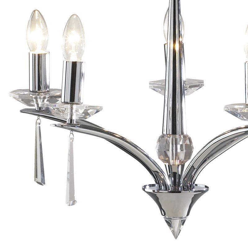 Ceiling Lights - Hyperion - Polished Chrome and Crystal 5 Light Centre Fitting Dar-HYP0550 - Hyperion - Polished Chrome and Crystal 5 Light Centre Fitting