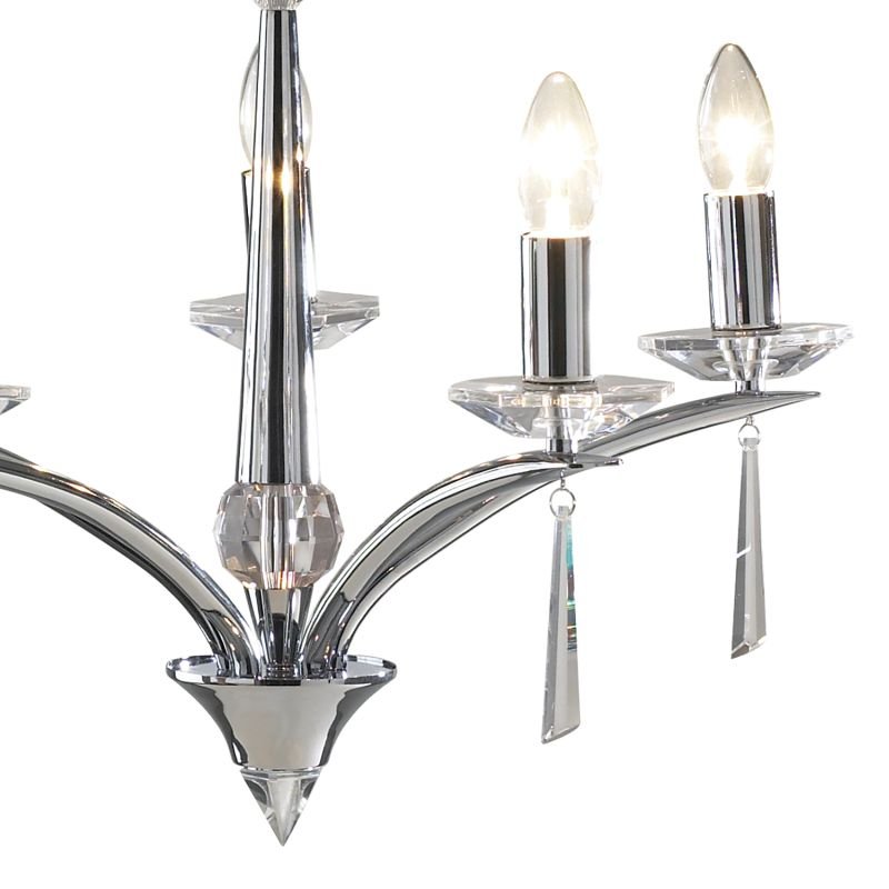 Ceiling Lights - Hyperion - Polished Chrome and Crystal 5 Light Centre Fitting Dar-HYP0550 - Hyperion - Polished Chrome and Crystal 5 Light Centre Fitting
