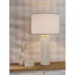 Idella - Taupe Ceramic Table Lamp with White Shade