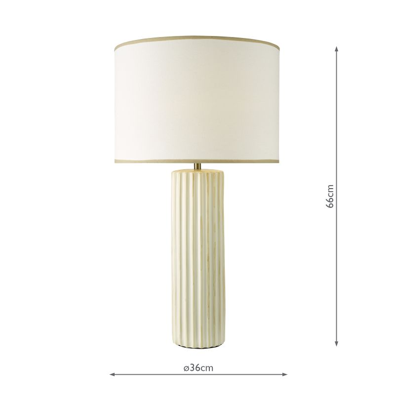 Dar-IDE4229 - Idella - Taupe Ceramic Table Lamp with White Shade
