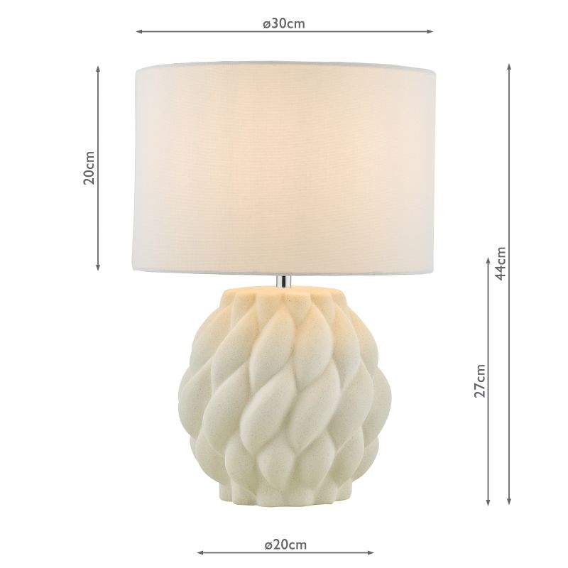 Dar-IDO422 - Idonia - Decorative Table Lamp with White Shade