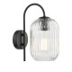 Dar_Vol3-IDR0722-SAW6508 - Idra - Black Wall Lamp with Clear Ribbed Glass