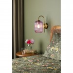 Idra - Aged Bronze Wall Lamp with Pink Ribbed Glass Idra - Aged Bronze Wall Lamp with Pink Ribbed Glass