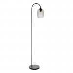 Idra - Black Floor Lamp with Clear Ribbed Glass Idra - Black Floor Lamp with Clear Ribbed Glass