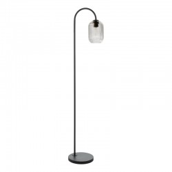 Idra - Black Floor Lamp with Clear Ribbed Glass Idra - Black Floor Lamp with Clear Ribbed Glass