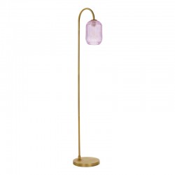 Idra - Aged Bronze Floor Lamp with Pink Ribbed Glass Idra - Aged Bronze Floor Lamp with Pink Ribbed Glass