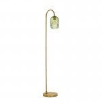 Idra - Aged Bronze Floor Lamp with Green Ribbed Glass Idra - Aged Bronze Floor Lamp with Green Ribbed Glass