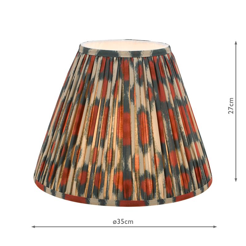 Dar-IKA1425 - Ikat - Shade Only - 35 cm Red & Green Cotton Shade